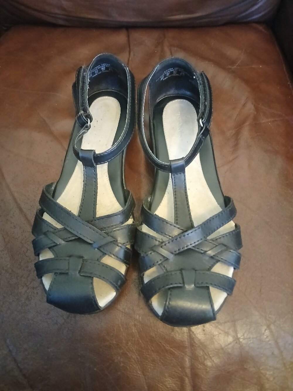 Thom Mcan black strapped shoes Size 8w